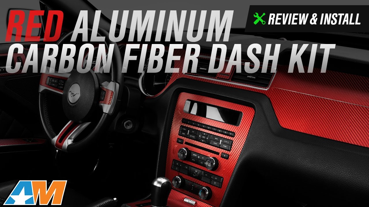 2010 2014 Mustang Red Aluminum Carbon Fiber Dash Kit Review Install