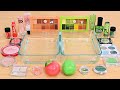 Peach vs Lime - Mixing Makeup Eyeshadow Into Slime ASMR 427 Satisfying Slime Video