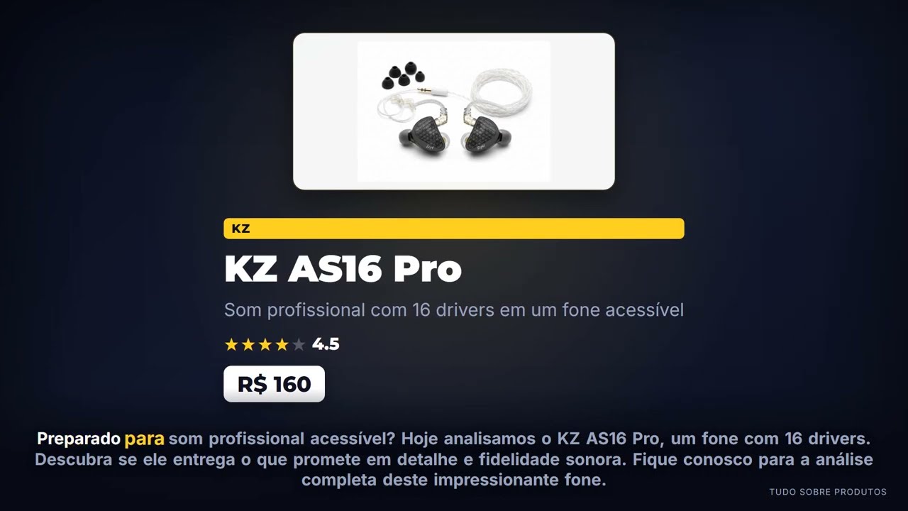 Capa: KZ AS16 Pro Vale a Pena? Review do Fone com 16 Drivers  da KZ