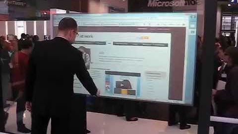 Large multi touch display from Glimm Display at Cebit with Microsoft