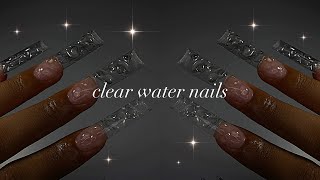 CLEAR WATER ACRYLIC NAILS✨| Simple acrylic application + beginnerfriendly nail art!✨