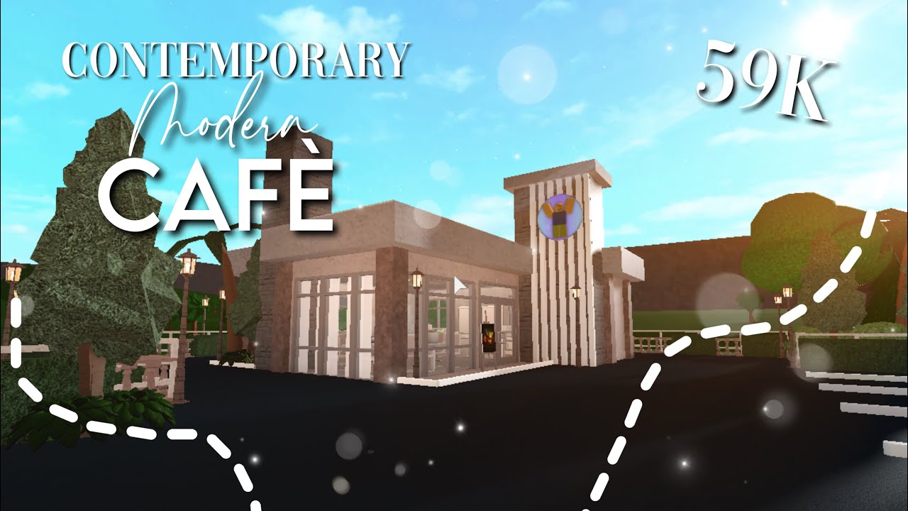 BLOXBURG || Contemporary Modern Cafe Speed Build 59K - YouTube