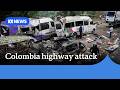 Dashcam captures deadly Colombia highway bombing | ABC NEWS