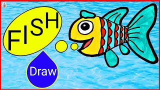 fish step draw beginners easy painting