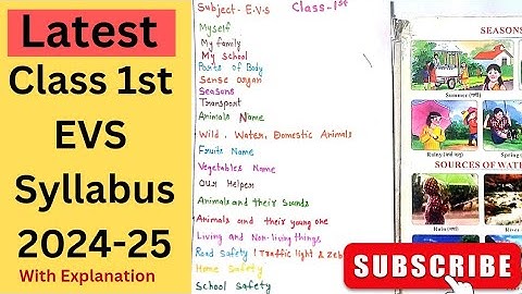 Class 1st EVS Syllabus 2024-25/ Latest Class 1 Syllabus