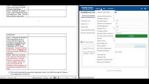 Week 4 Project Using the Online Version of Statdisk