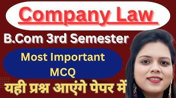 Company Law Most Expected MCQs | BCom 3rd Semester | DDU Gorakhpur University | Exam Preparation