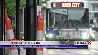 New bus lane added to downtown streets