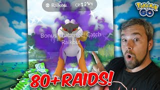 Shiny Shadow Raikou Raid Day Over 80 Raids Pokémon Go