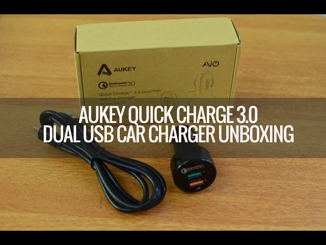 AuKey (CC T7) Quick Charge 3.0 Dual Port Car Charger Unboxing