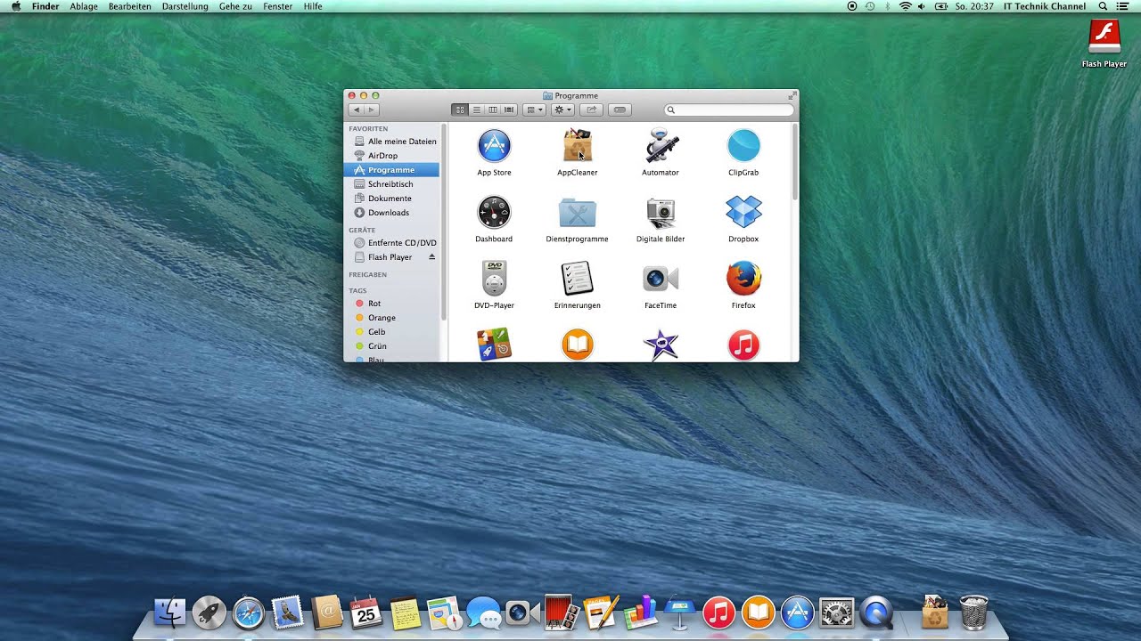 Mac OS X Apps Vollständig Löschen mit AppCleaner German