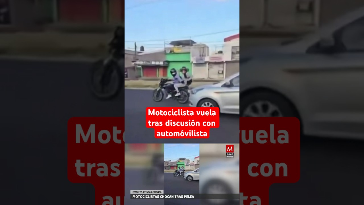 Motociclista sale proyectado hacia el pavimento tras discusión con un automovilista
