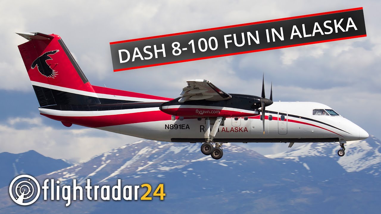 Mountains and ice! Ravn Alaska Dash 8 flight from Unalakleet to