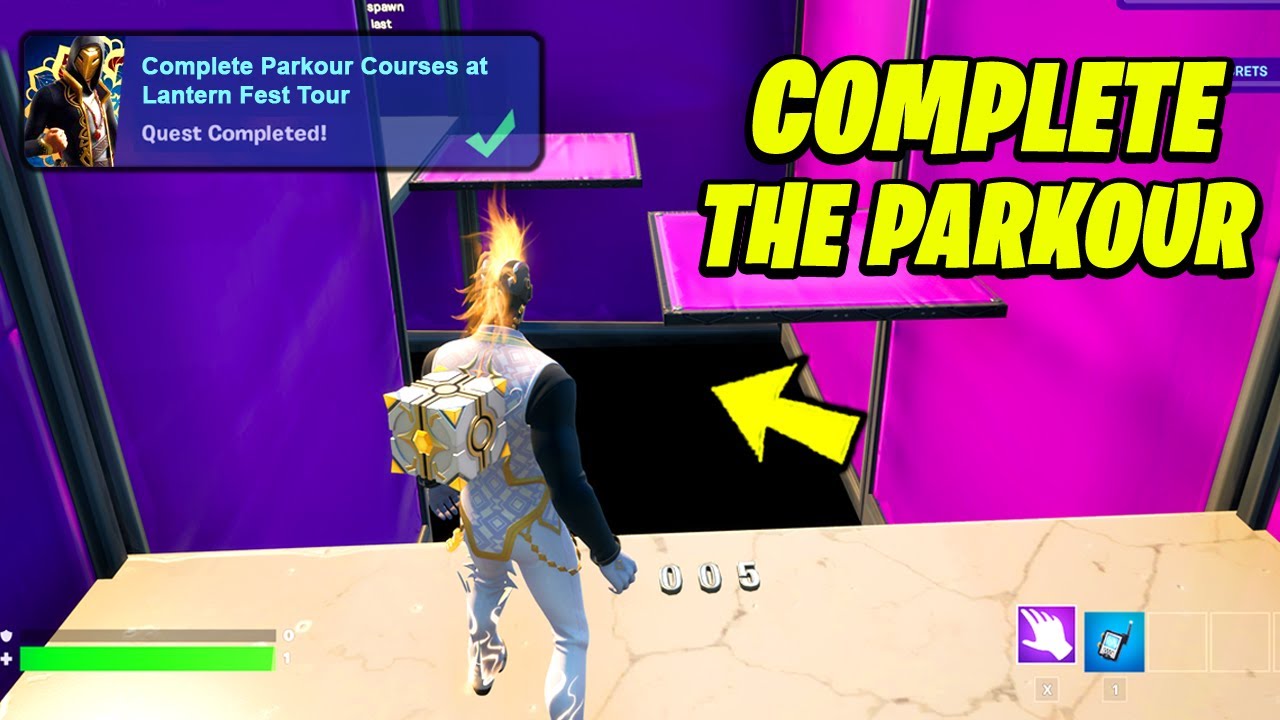 How to EASILY Complete Parkour Courses at Lantern Fest Tour - Fortnite Quest