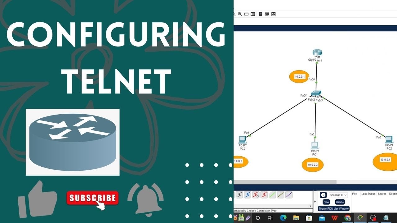Telnet Configuration I CISCO I Packet Tracer II TCD - YouTube
