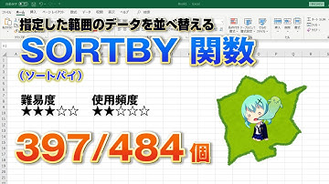 Excelのデータの指定した範囲内を並べ替えるSORTBY（ソートバイ）関数