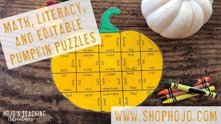 Pumpkin Math Literacy Puzzles For Fall, Thanksgiving, And Halloween Fun