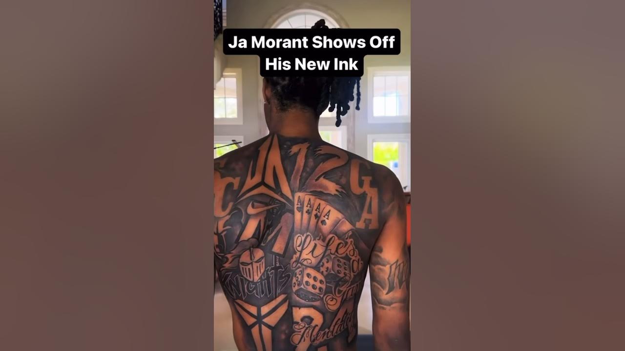 Close up details on Ja Morant's new tattoos 🏀🔥