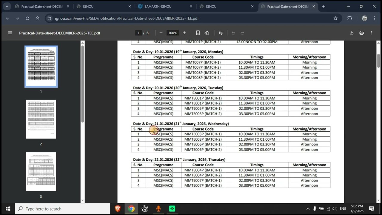 IGNOU Term-End Practical Exam December 2025 | Practical Date Sheet जारी | Full Details Hindi