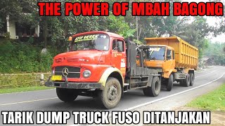 KUATT!! Derek Mercy Bagong Tarik Dump Truck Fuso Oren Taklukan Tanjakan Cibeka