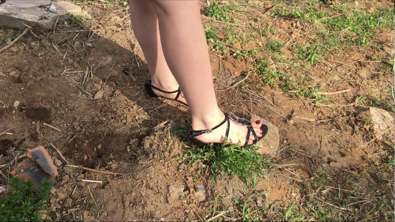 High heels walking uphills and downhills, high heels sandals clumbing, high heels walking (# 28)