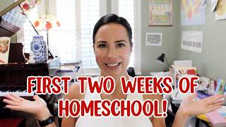 FIRST TWO WEEKS OF HOMESCHOOL UPDATE! CURRICULUM, ROUTINES, ETC! KINDERGARTEN, 2ND & 4TH GRADE!