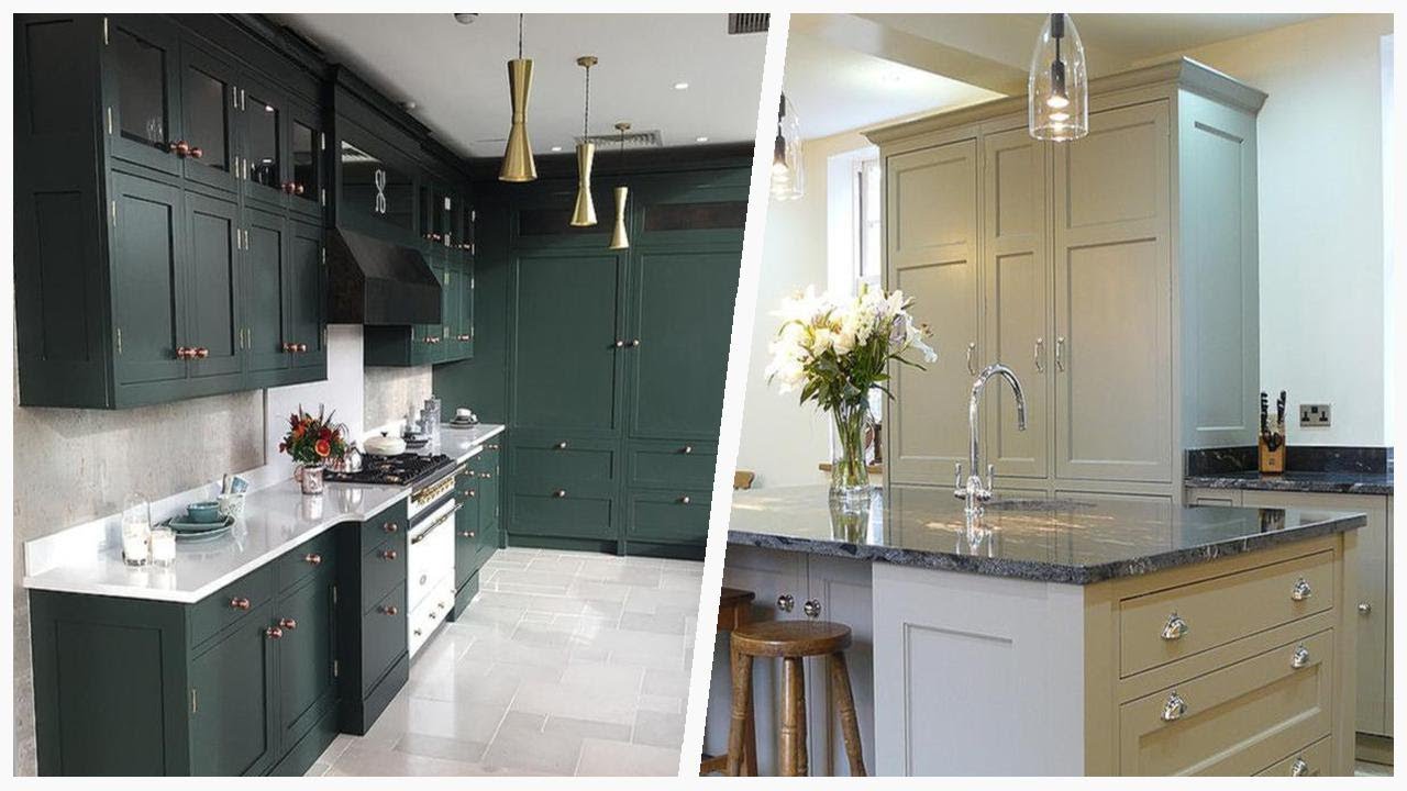 75 Limestone Floor Kitchen With Green Cabinets Design Ideas You'll Love 🔴