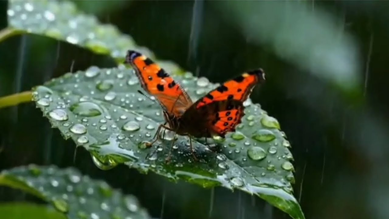 Spring Rains Butterfly The Best Rain in the Forest, a Beautiful Butterfly Lands | Soft Rain ...