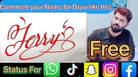 Jerry Name Signature Calligraphy Status | How to Cursive write with cut Marker #jerry @jerry
