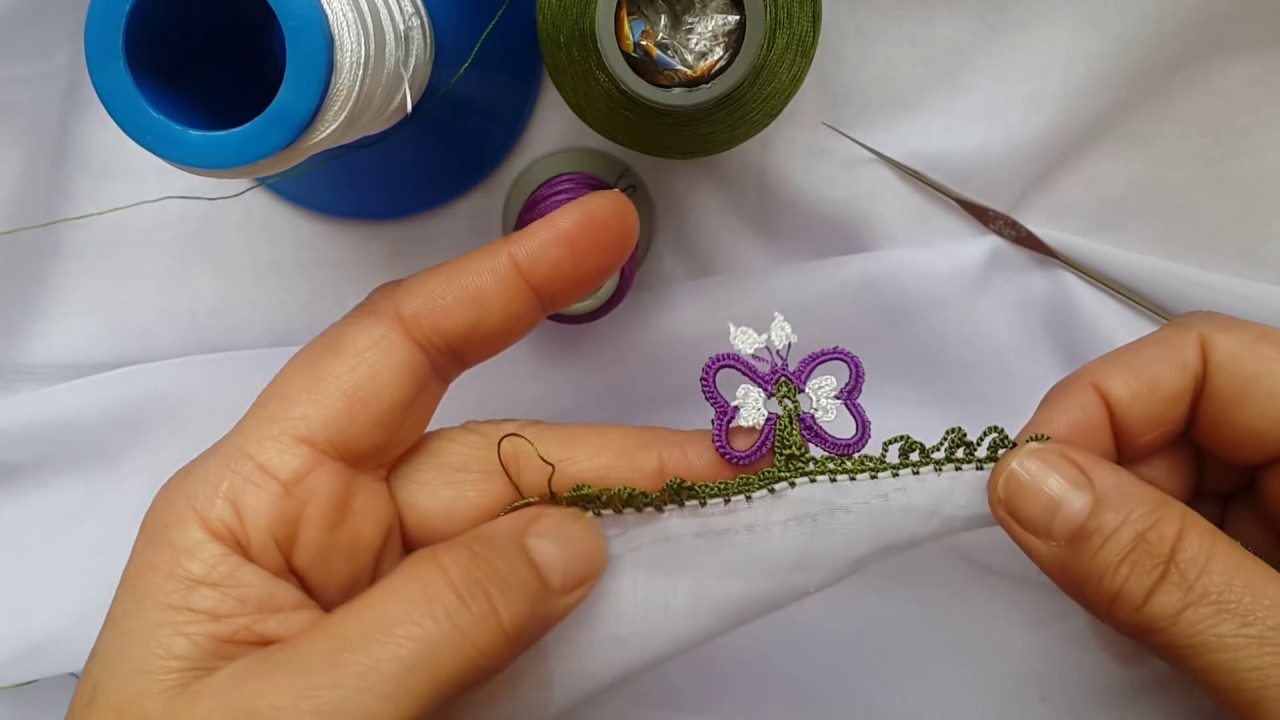 370-💜Çimeni  fil dişi geçtik kalp modeli antenli İğneden tığa tasarımı tığ oyası yapımı şahane oldu