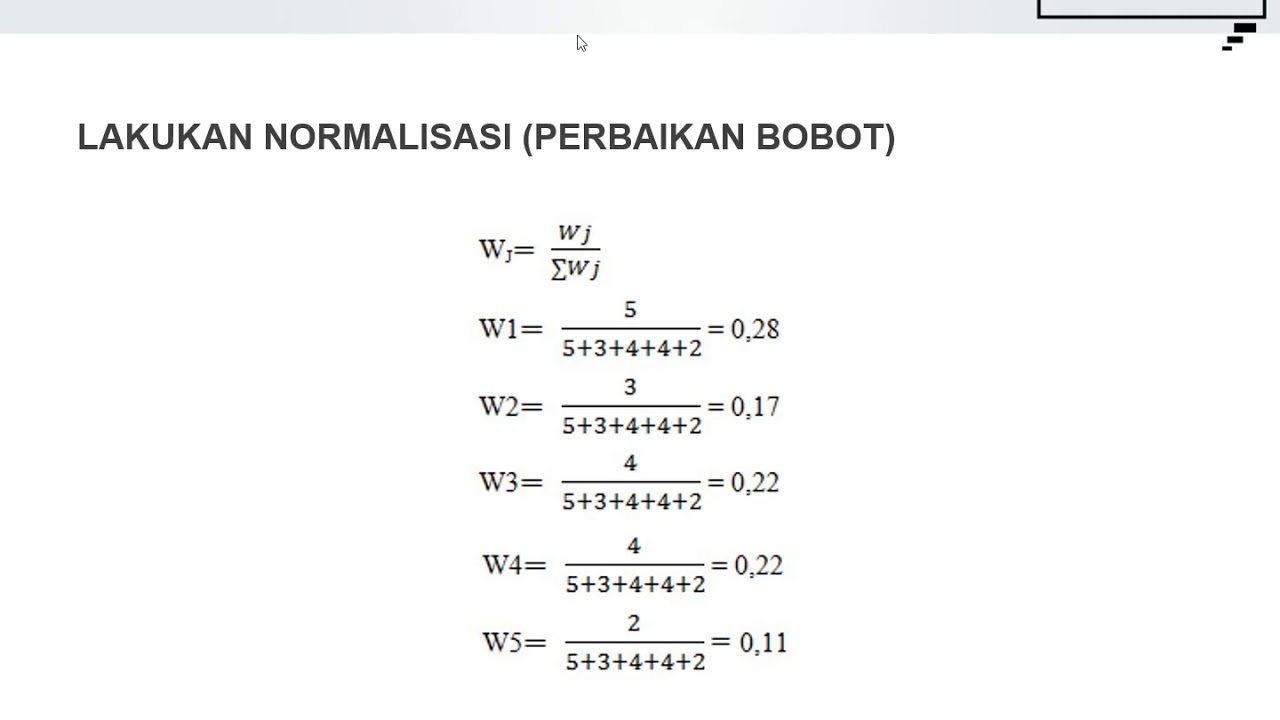Metode Weight Product (WP) beserta contoh dan pembahasan - YouTube