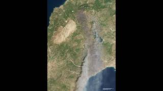 Wildfires in Greece Seen From Space