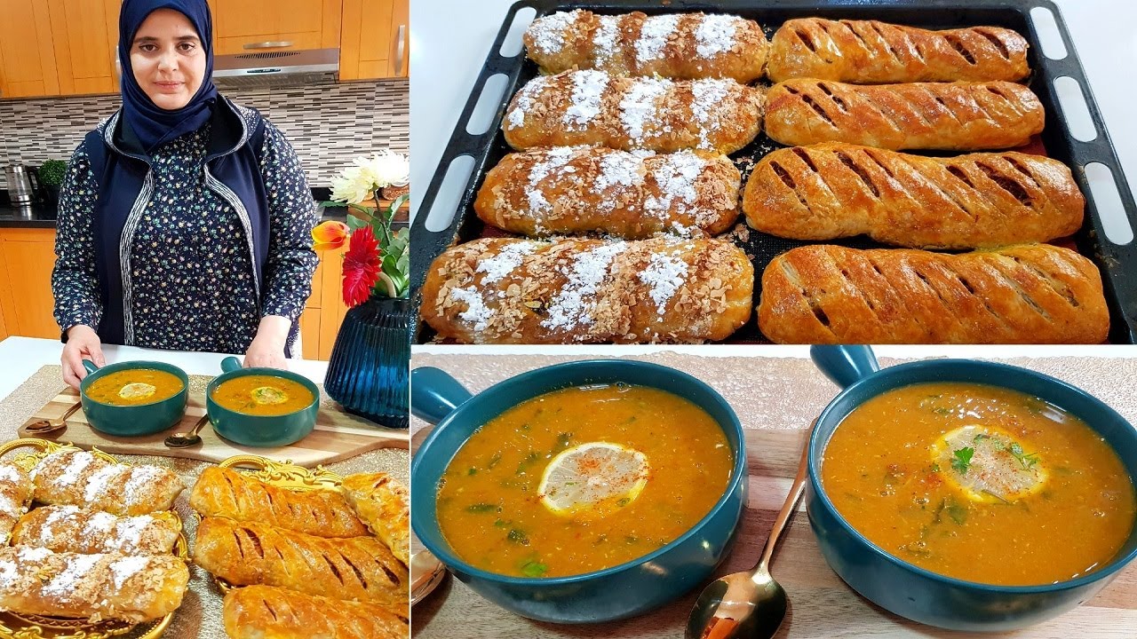 هدو اللي يليقو فهد البرد🥰 مملحات بزوج حشوات متنوعة/ شوربة صحية دافئة