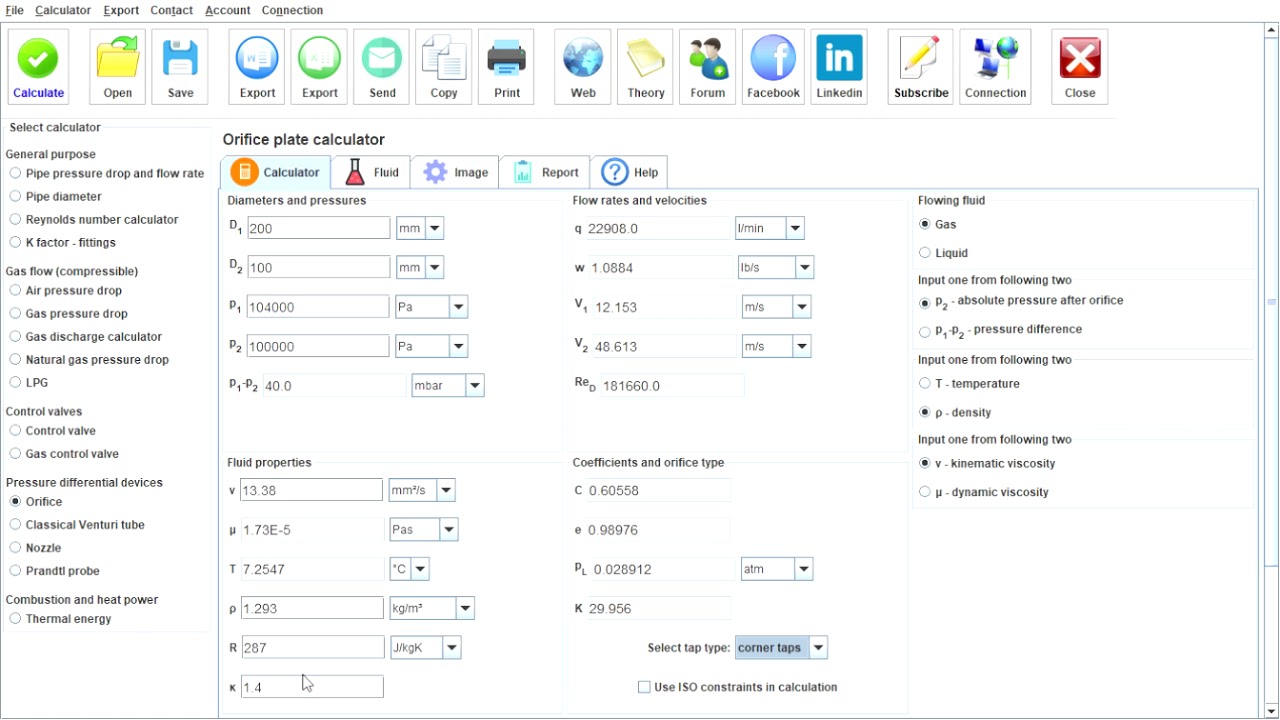 Orifice plate calculator #1