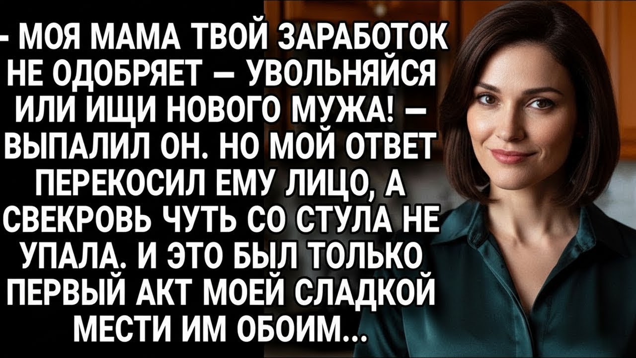 Муж потребовал уволиться ради мамы, но мой ответ стал началом сладкой мести...