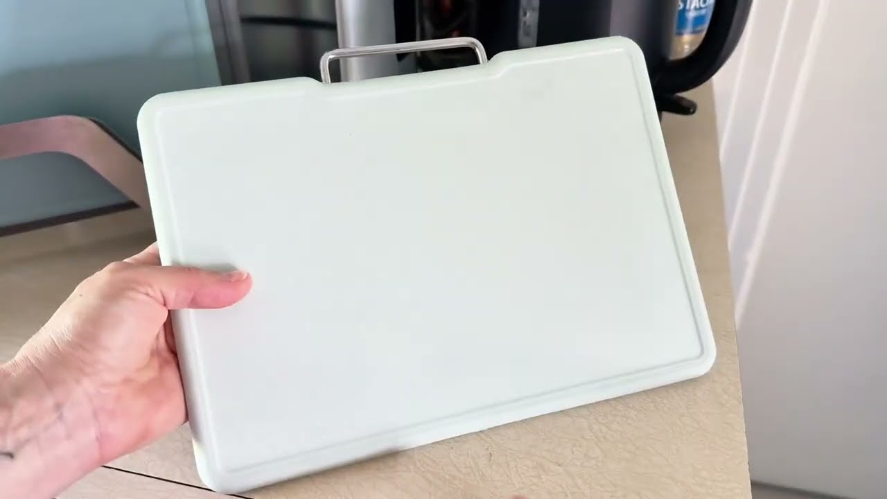 KOFRAND Plastic Cutting Boards with Grinding Area and Measurement, Cutting Boards for Kitchen Dishwa