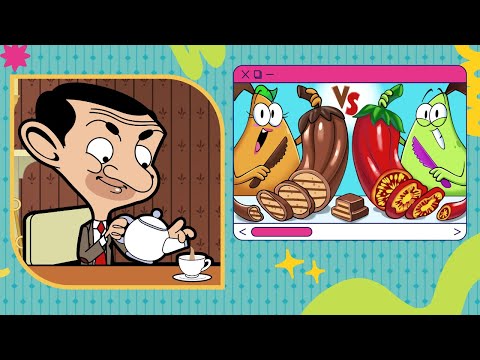 REAL Vs Chocolate Food Challenge | Bean Goes on a Coach Trip!