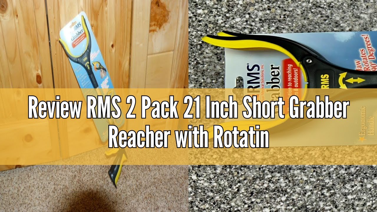 Review RMS 2 Pack 21 Inch Short Grabber Reacher with Rotating Jaw - Mobility Aid Reaching Assit Tool