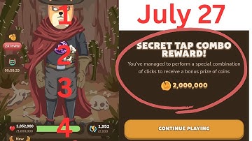 memeFi coin secret code daily combo today July 27