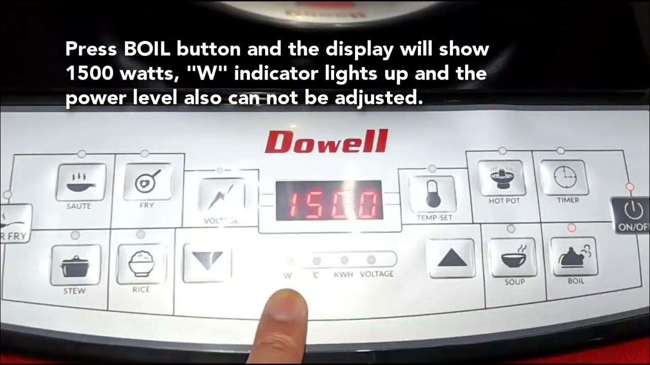 How to operate IC35 Induction Cooker Dowell Products YouTube