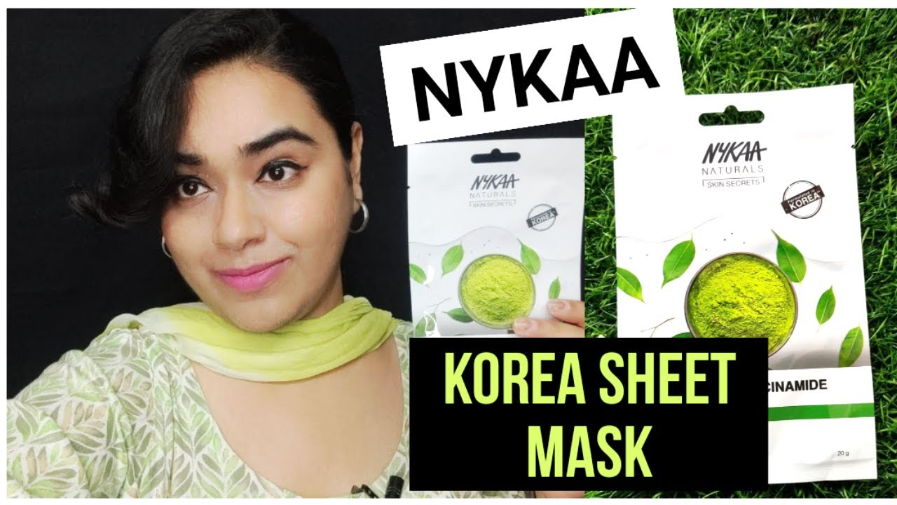 Nykaa New Launch KOREA Green Tea & Niacinamide Sheet Mask Review...