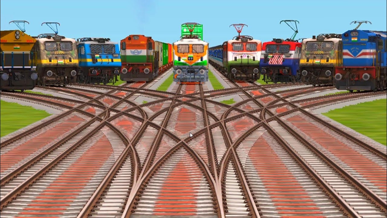 Local train simulator gaming moment vandhebhart and metro station crossing bumpy railway station run