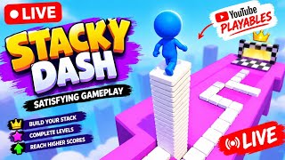 🔴 STACKY DASH LIVE | Satisfying Stack & Endless Run Gameplay | YouTube Playables screenshot 4