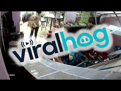 Rude Shock as Water Collapses Roof || ViralHog