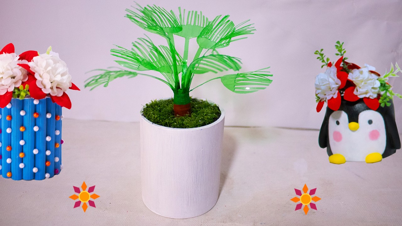 🌴♻️ DIY Plastic Bottle Palm Tree Craft - Best Out of Waste Home Decor Idea ✨