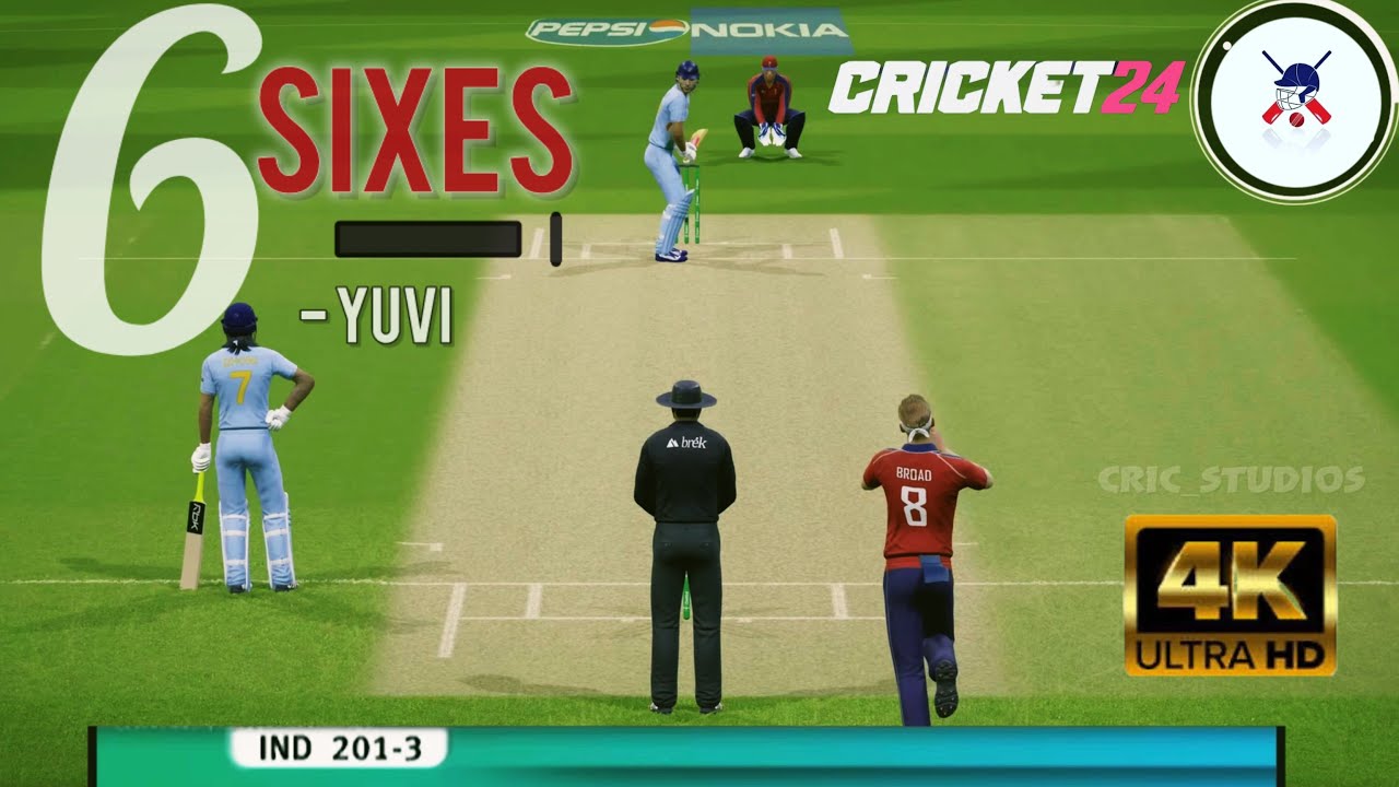 6 sixes in an over ☠️ ft. Yuvraj Singh | Recreated in Cricket 24 # ...