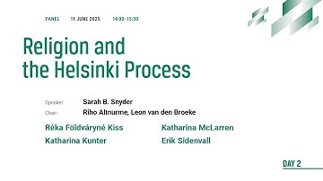 Panel: Religion and the Helsinki Process | 13th European Remembrance Symposium