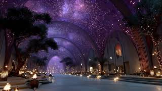 Galactic Serenity | Afro Jazz Vibes under Night Sky Pavilion | Vector Art Playlist