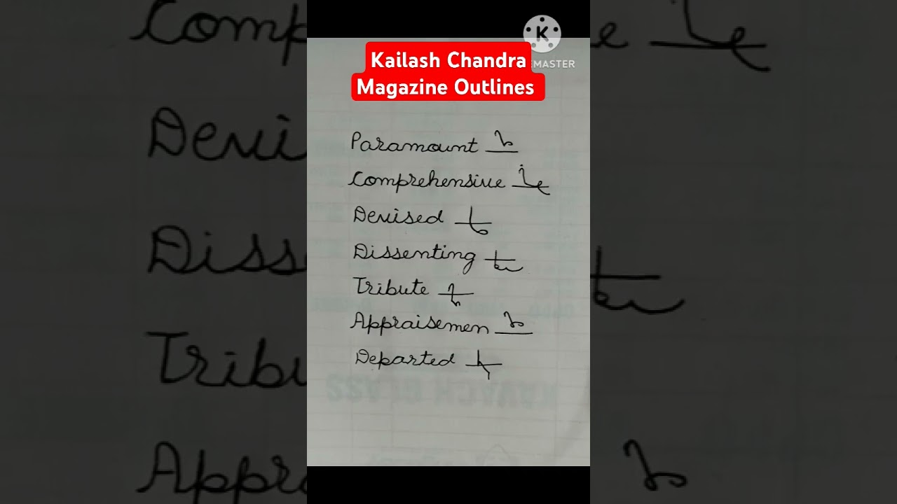Kailash Chandra Magazine Outlines # Viral # ytshorts