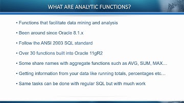 What Oracle SQL analytic functions are?